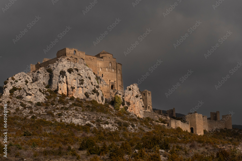 Revealing Historic Grandeur: Captivating Shot of Castillo de Loarre in Huesca, Spain