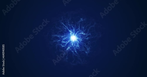 An abstract star that emits waves of high-energy particles into space.