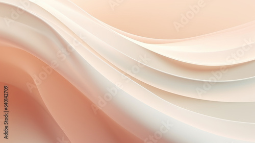 Abstract background with smooth waves in pastel beige brorn tones. Soft elegant wallpaper background