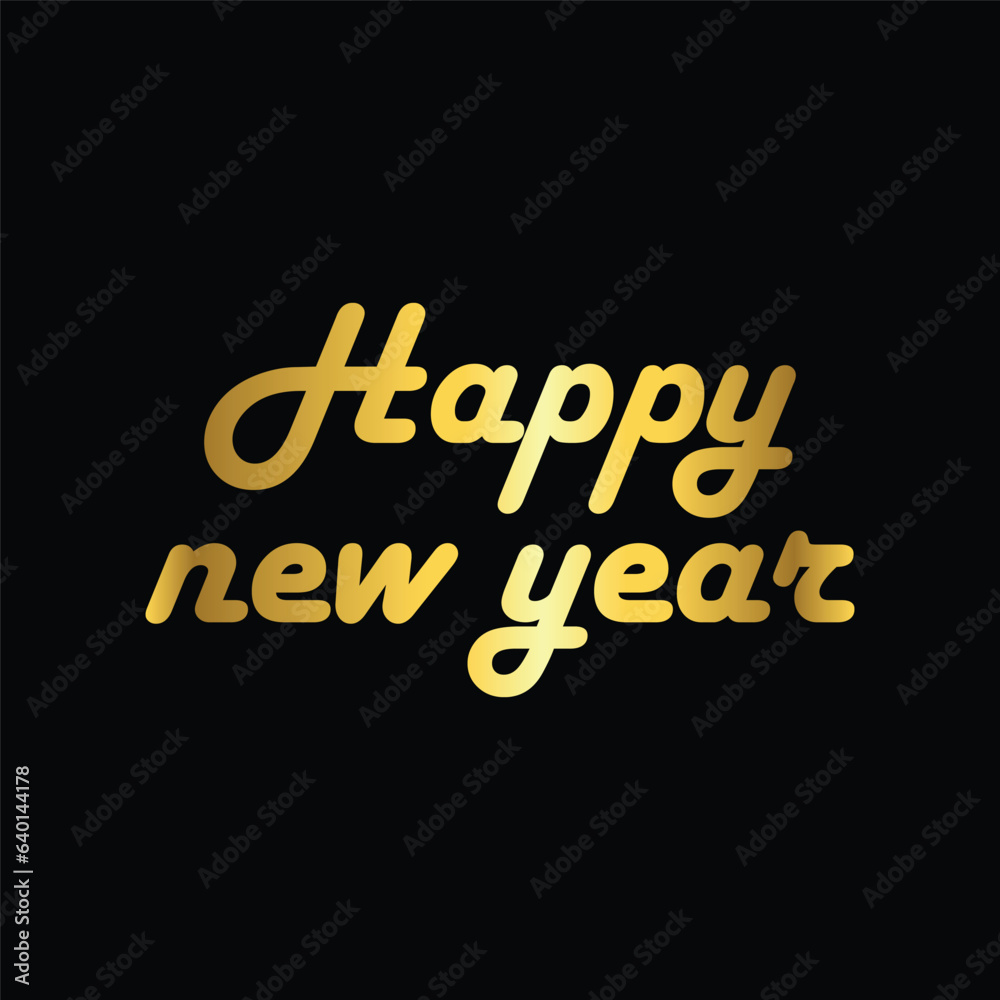 gold color happy new year icon, vector, template, logo, trendy, collection, flat, design
