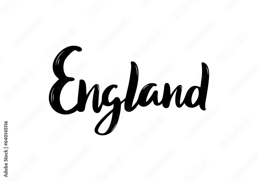 England Lettering. Handwritten Country name. Vector design template. England Lettering. Handwritten Country name. Vector design template.