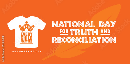 National Day of Truth and Reconciliation. 30th September. Orange Shirt Day logo design. Vector Illustration.