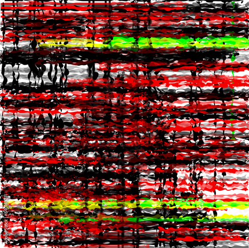 In the distorted red-black masses, there are two glowing greenish energy flashes.