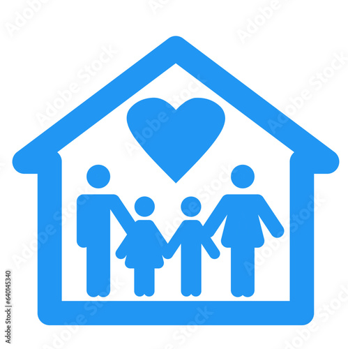 home family icon with heart symbol icon 