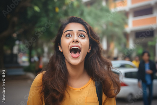 Indian girl giving shocking and unbelievable expression