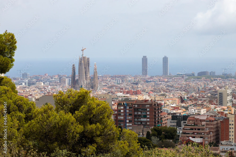 Breathtaking View of Barcelona Skyline from Park Guell