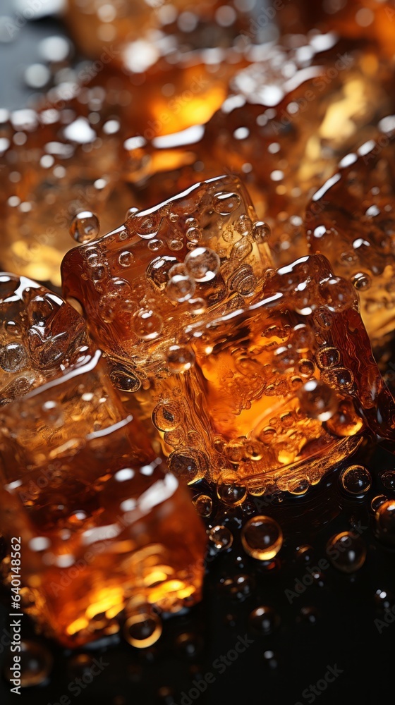 Ice with brown soda. Generative AI Ice with brown soda. Generative AI
