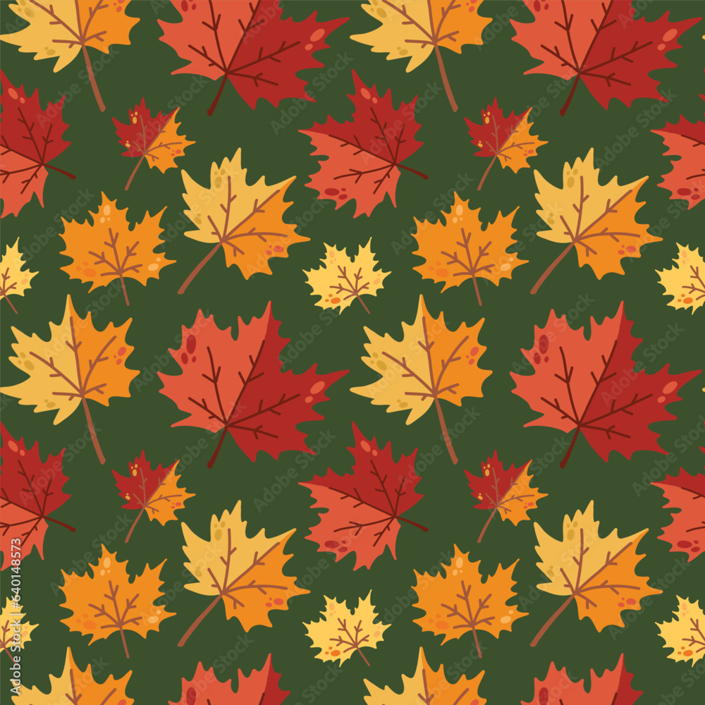 cute vector autumn background with leaves cute vector autumn background with leaves