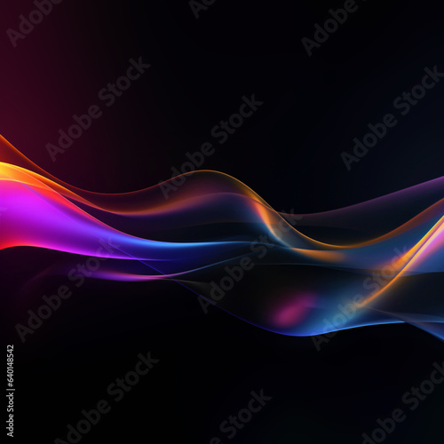 colorful dynamic wave design on black background 