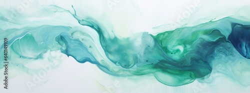 an abstract painting on dark background combines green and blue emerald green and blue © EnelEva