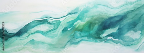 an abstract painting on dark background combines green and blue emerald green and blue