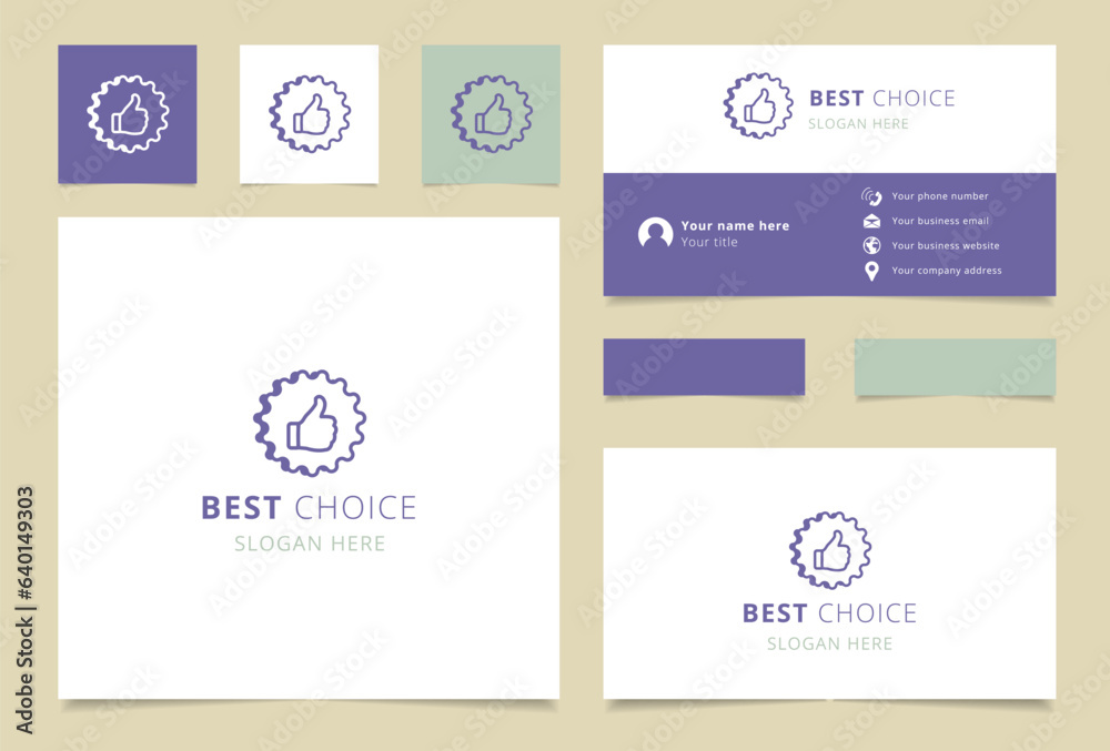 Best choice logo design with editable slogan. Branding book and business card template.
