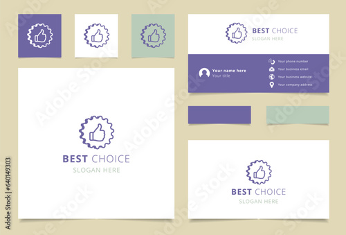 Best choice logo design with editable slogan. Branding book and business card template.
