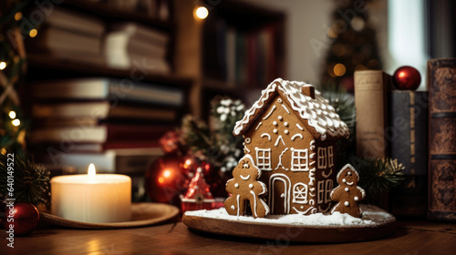 christmas decoration with gingerbread house