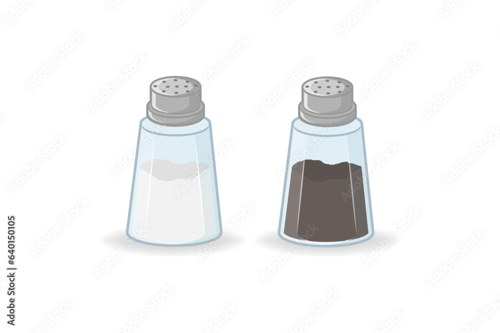 Vector illustration of salt and pepper shaker bottles