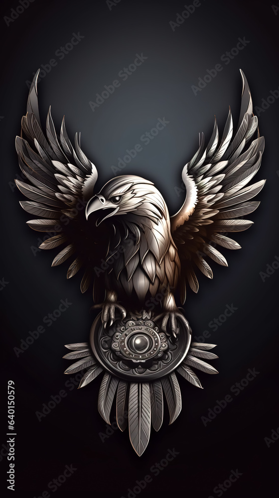 Fototapeta premium Creative logo with an eagle, generative AI.