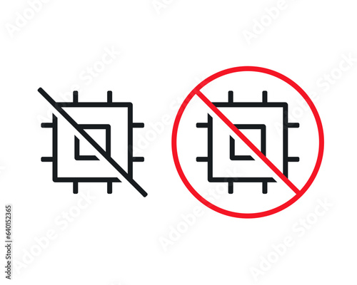 No chip processor icon. Illustration vector