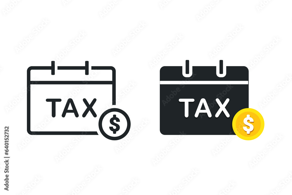 Calendar tax icon. Illustration vector Calendar tax icon. Illustration vector