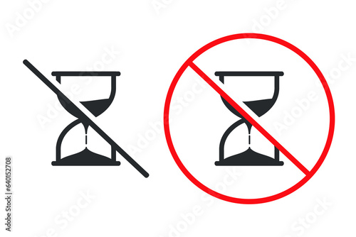 Stop time icon. No sandglass symbol.  Illustration vector