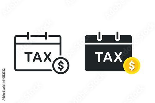 Calendar tax icon. Illustration vector