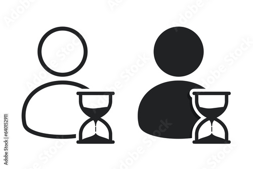 Person sandglass time icon. illustration vector