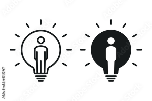 Person lightbulb icon. Illustration vector