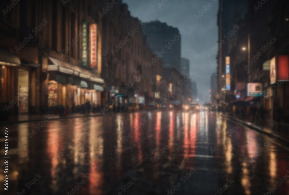 Fototapeta premium Blurry city at night