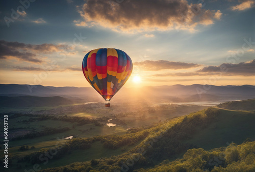 hot air balloon at sunset © Anna Gold Stock