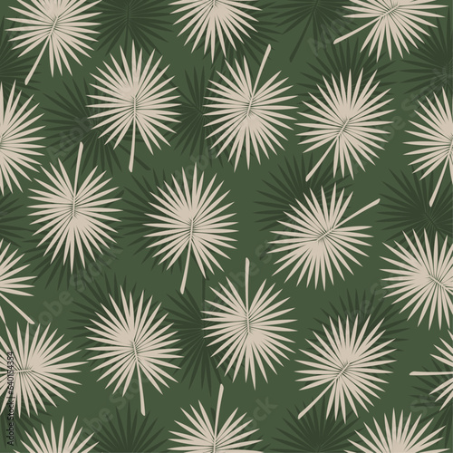 Vector seamless floral pattern.Palm leaves.Fashionable template.Hand drawn unique print. 
