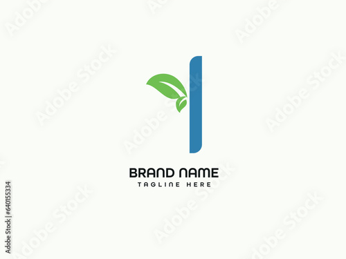 modern leaf letter logo design