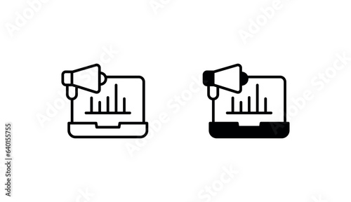 Digital Announce icon design with white background stock illustration