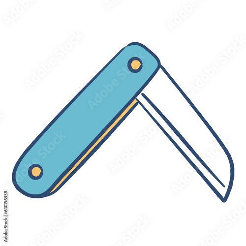 Pocket knife cartoon illustration