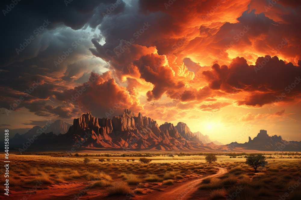  landscape and clouds by the mell, arizona, ai generated.