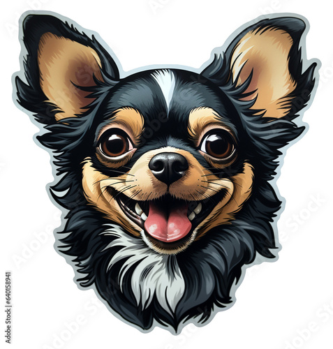 chihuahua puppy on a white background close-up. Sticker, legal AI © PETR BABKIN