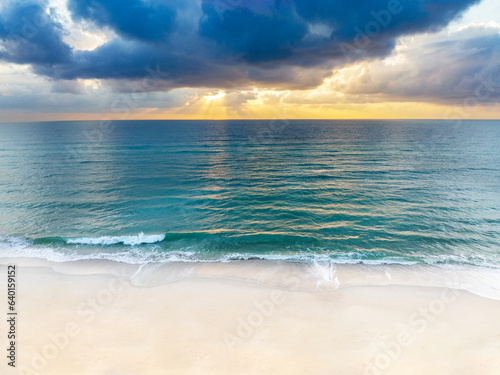 Hollywood Beach, North of Miami Beach, from an Aerial perspective shortly after SunriseMiami, North Miami, Miami,Broward, Florida,USA