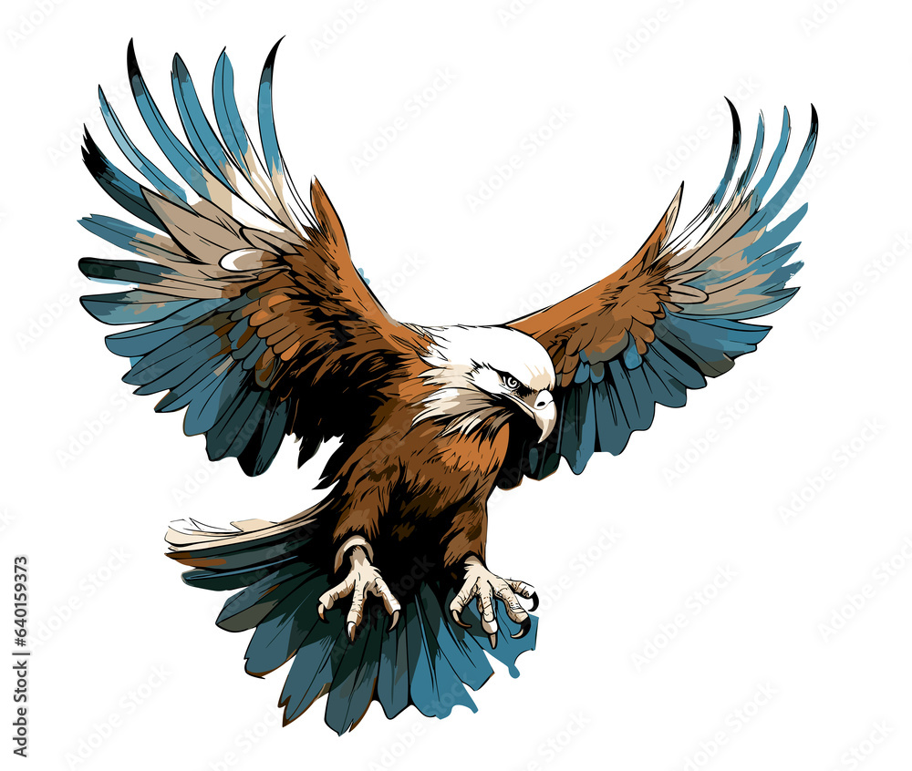 Obraz premium Noble and majestic eagle in vector art style.