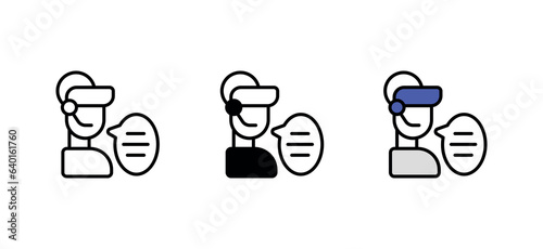 Call Center icon design with white background stock illustration
