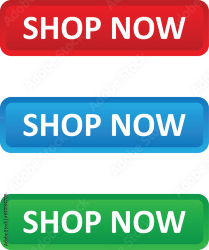 shop now vector web button. Web button with action of shop now. UI button concept. Vector illustration