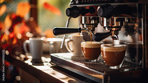 Perfect Brew: Espresso Machine at the Cafe © nimnull