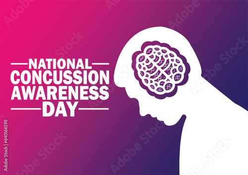 The calendar event is celebrated in September - National Concussion Awareness Day. Vector illustration. Suitable for greeting card, poster and banner
