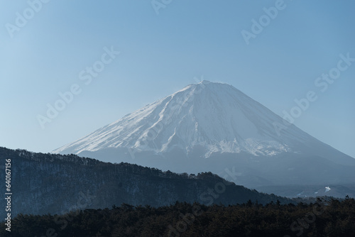 雪景色の富士山