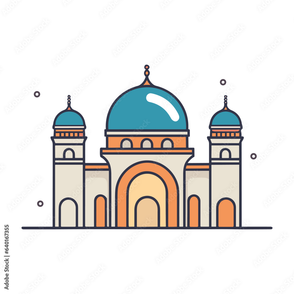 elegant mosque or masjid vector illustration clipart sticker vector png for milad un nabi or ramdan eid mubarak