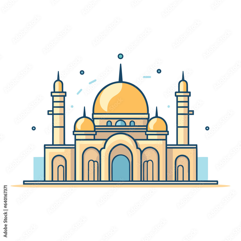 elegant mosque or masjid vector illustration clipart sticker vector png for milad un nabi or ramdan eid mubarak
