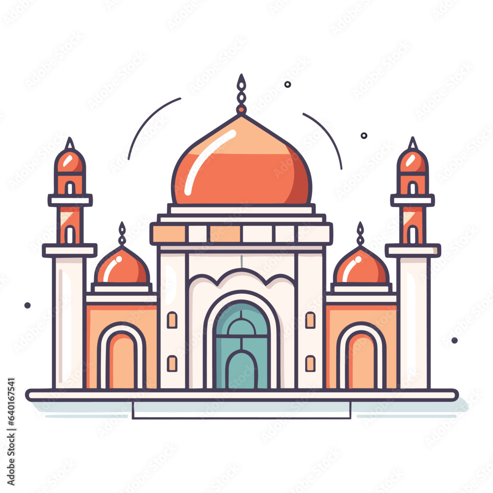 mosque or masjid vector illustration clipart sticker vector png for milad un nabi or ramdan eid mubarak