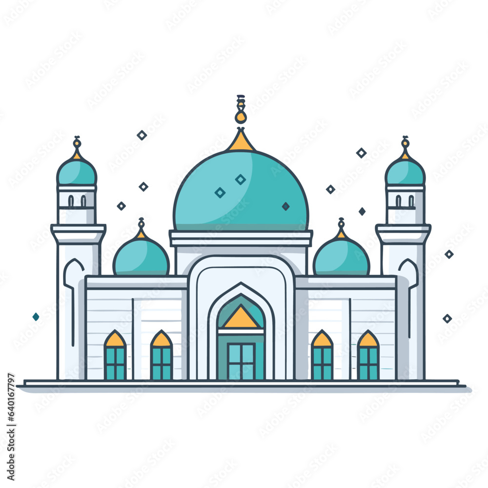 mosque or masjid vector illustration clipart sticker vector png for milad un nabi or ramdan eid mubarak