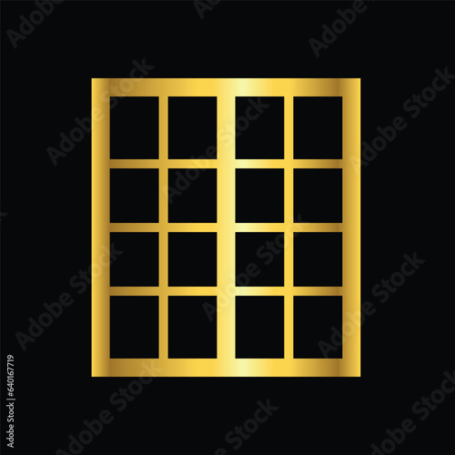 gold color window icon, vector, template, logo, trendy, collection, flat, design