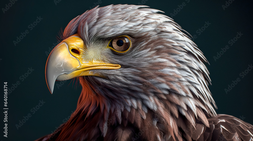 Obraz premium Golden Eagle portrait, close up, generative AI.