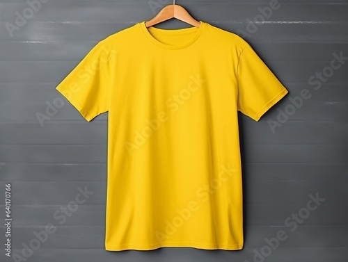 Yellow color male t-shirt mockup Generative AI