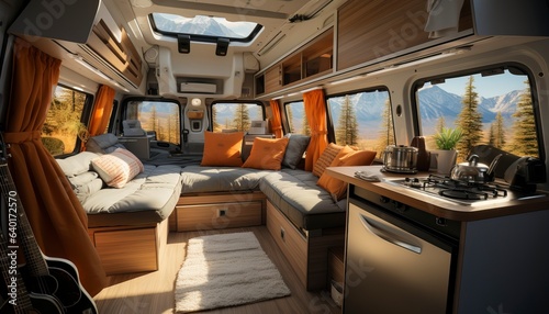 interior of a camping van