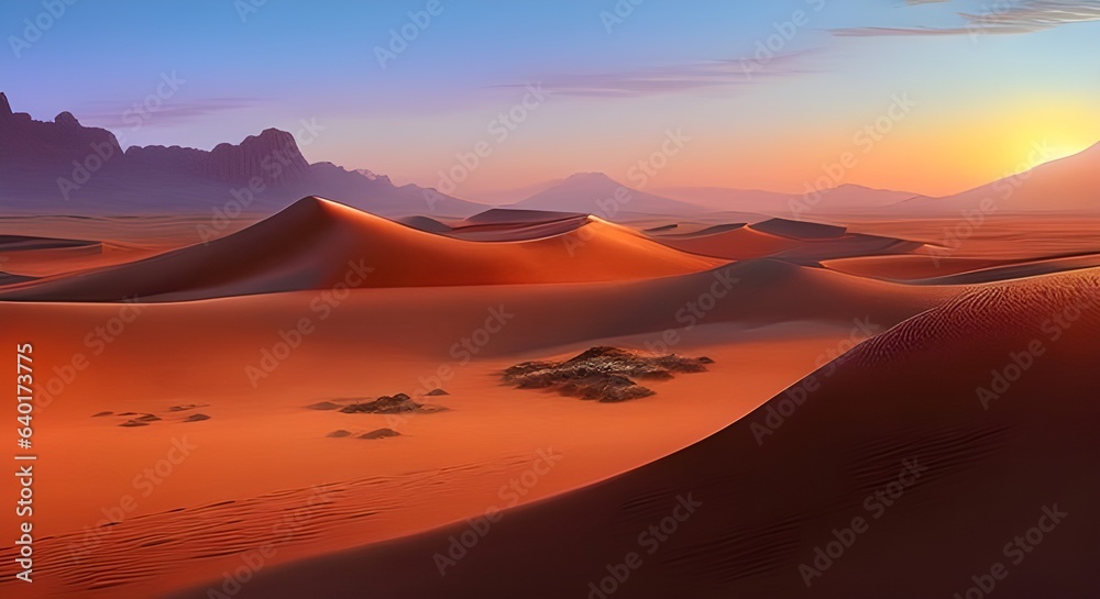 sunrise in the desert - generative ai